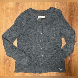 Abercrombie & Fitch Gray Wool Knit Button Cardigan Sweater Women’s Medium NWOT
